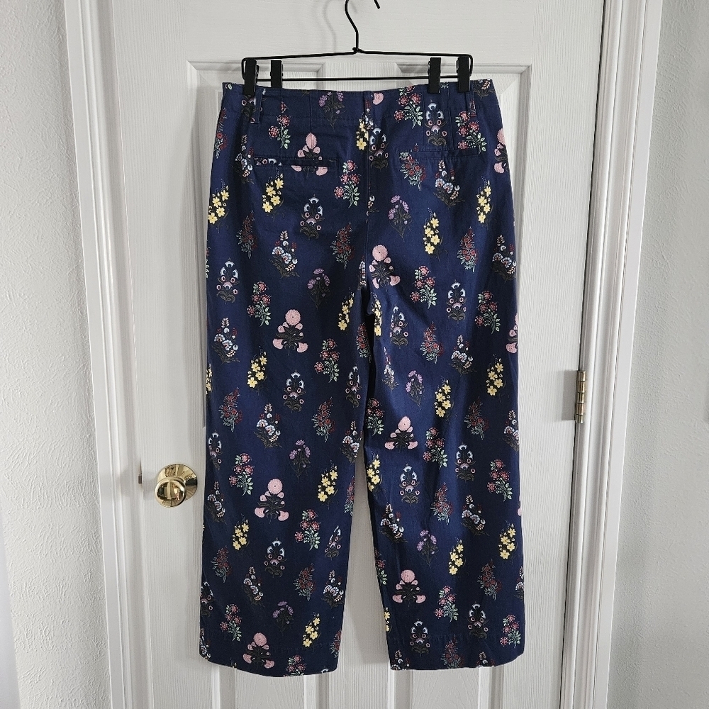 NWT Talbots Wide Ankle Twill Pants- Floral Radiance - Picture 5 of 8